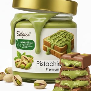 Pistachio Cream (30%) 200g (7oz) – Sweetened Pistachio Butter, Paste, Spread, and Sauce for Dubai Chocolate Bar Filling, Kataifi, Cookies – Crema de...
