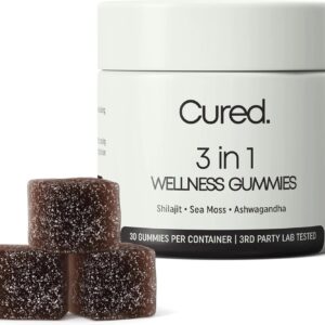 Cured 3 in 1 - Pure Himalayan Shilajit Gummies for Men & Women | Sea Moss Ashwagandha, & Manuka Honey Organic with 85+ Trace Minerals | All-Natural & 100% Vegan | Non-GMO | Made in America