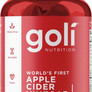 Goli Apple Cider Vinegar Gummy Vitamins - 60 Count - Vitamin B12, Gelatin-Free, Gluten-Free, Vegan & Non-GMO