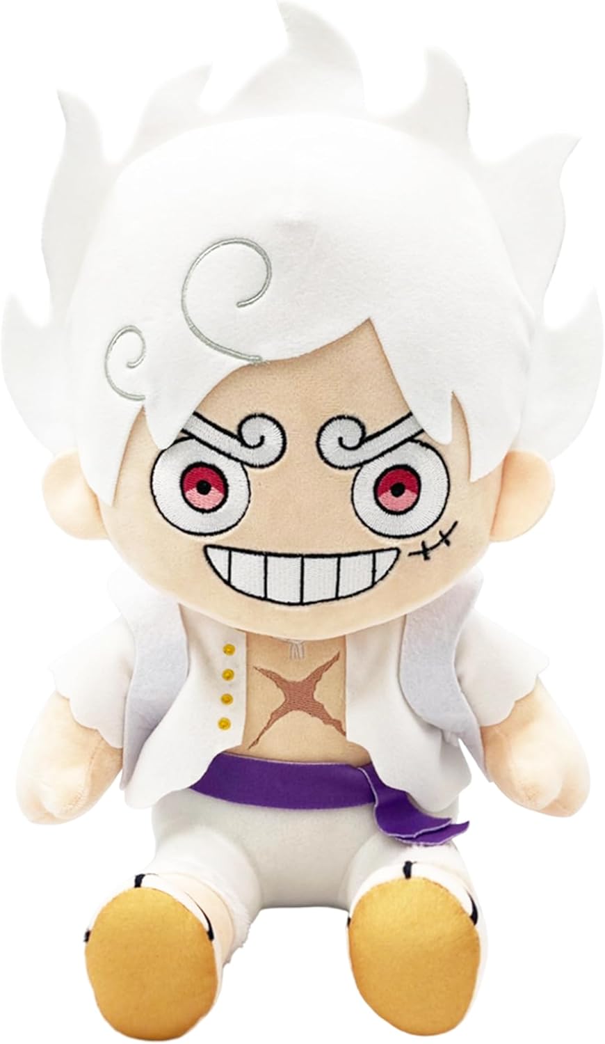 Great Eastern Entertainment One Piece – Monkey D. Luffy Gear 5 Grin Sitting Pose Plush 12″ H